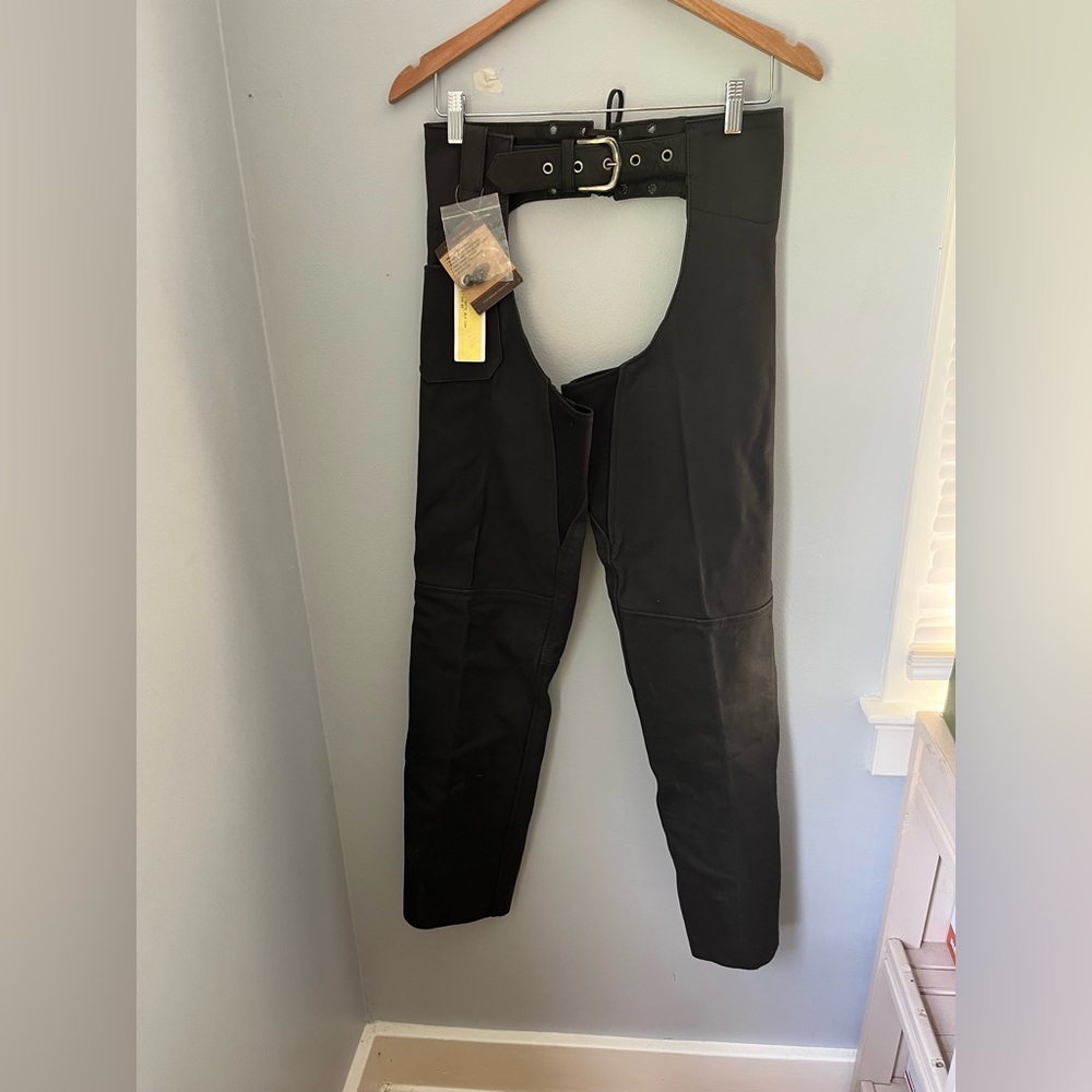 Women's Classic Black Riding‎ Chaps, leg opening full zip, heavy duty